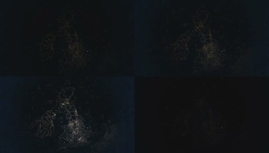 英国地图。城市灯光的晨光。来自太空的夜景。高清在线视频素材下载