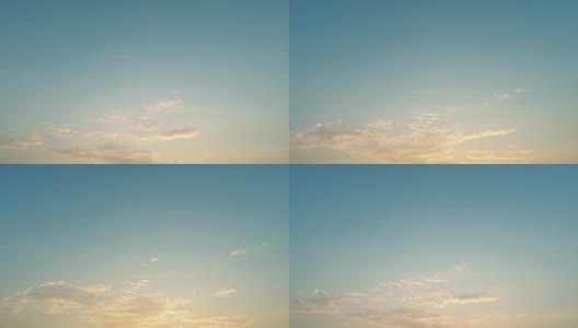 美丽的日出，青色的天空和轻盈的银色白云高清在线视频素材下载