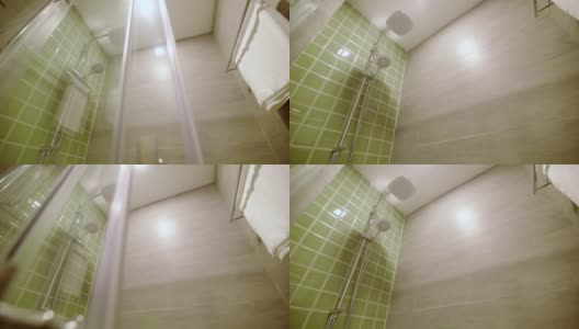 家里浴室的淋浴喷头高清在线视频素材下载