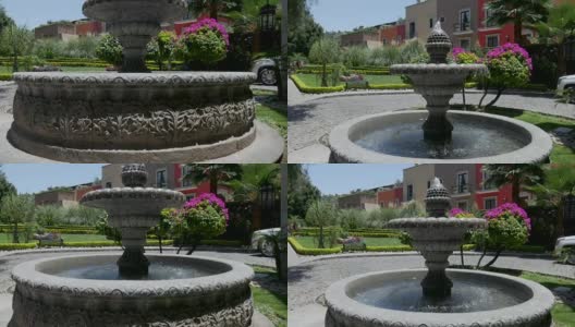 建立一个美丽的喷泉在圣米格尔德阿连德，墨西哥的镜头高清在线视频素材下载