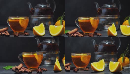 橙茶配黑茶高清在线视频素材下载
