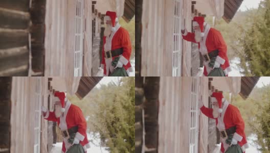 圣诞老人敲门(慢镜头)高清在线视频素材下载