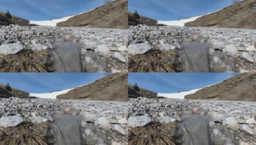 融化的雪在春天，朱利安阿尔卑斯山高清在线视频素材下载