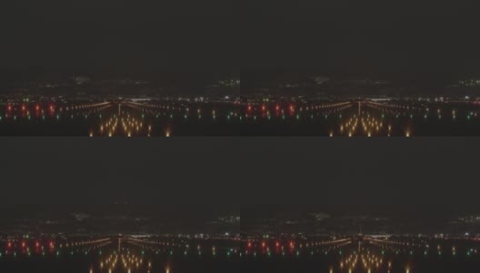 飞机从机场起飞后夜景高清在线视频素材下载