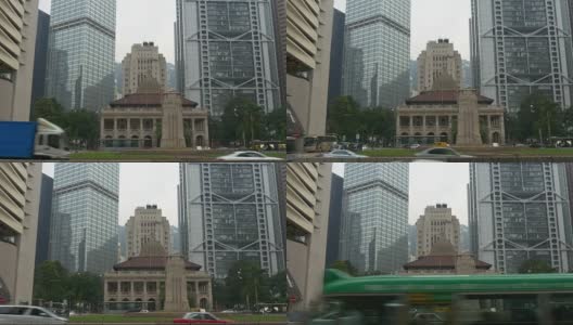 白天香港中心旧楼交通全景4k中国高清在线视频素材下载