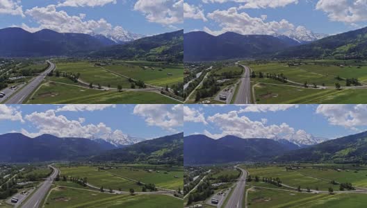 高速公路交通的汽车和卡车无人机4K视频高清在线视频素材下载