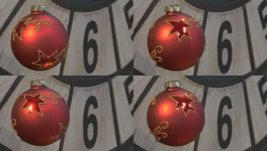 圣诞树上的红色装饰球。高清在线视频素材下载