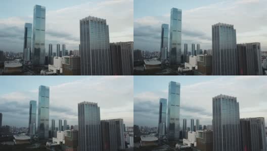 中国江苏省无锡现代城市建筑鸟瞰图高清在线视频素材下载