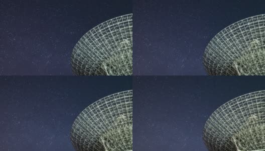 T/L夜晚的戏剧性天空，无线电望远镜高清在线视频素材下载