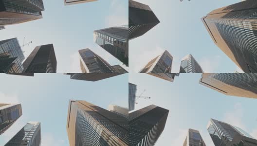360旋转东京摩天大楼在东京新宿市中心和商业区在早上，日本东京高清在线视频素材下载