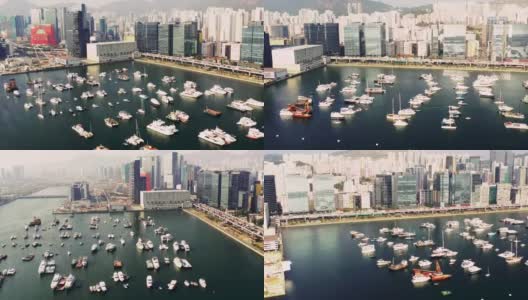 观塘避风塘及绕道，香港高清在线视频素材下载
