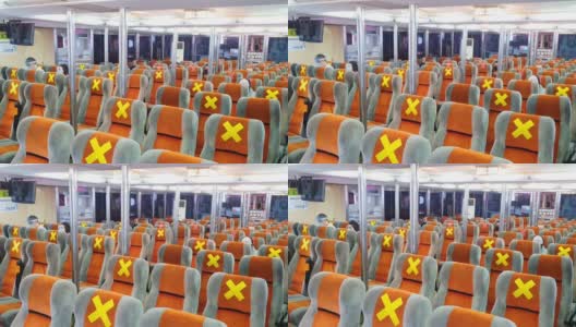 乘客座位与十字标志的社会距离高清在线视频素材下载