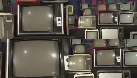 堆叠复古复古电视。高清在线视频素材下载