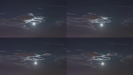 月亮与云和星星的时间流逝高清在线视频素材下载