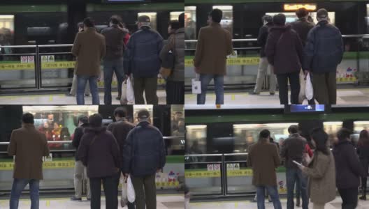 中国上海地铁车站的乘客高清在线视频素材下载
