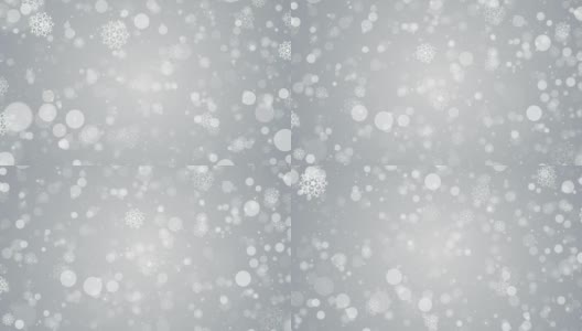 粒子白色雪花雪花冬天闪烁散景抽象背景环高清在线视频素材下载