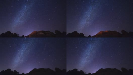 加州约书亚树国家公园的银河高清在线视频素材下载