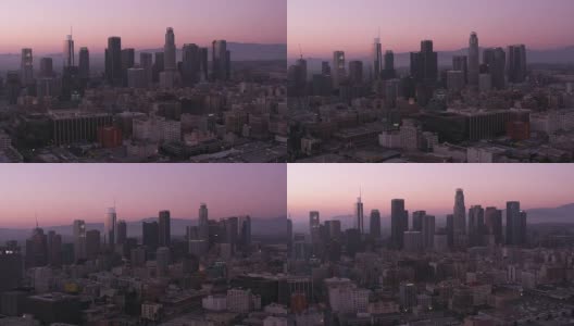 洛杉矶，航拍日落时分的洛杉矶。高清在线视频素材下载