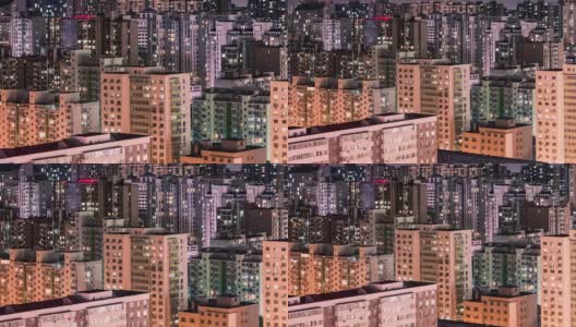 T/L HA Grid Apartment, Windows twinkle at Night /北京，中国高清在线视频素材下载