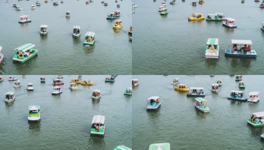 湖上的集装箱船/北京，中国高清在线视频素材下载