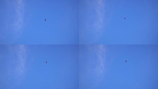 小心脏气球在空中飞行高清在线视频素材下载