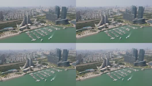 航拍中国日照市海岸线风光高清在线视频素材下载