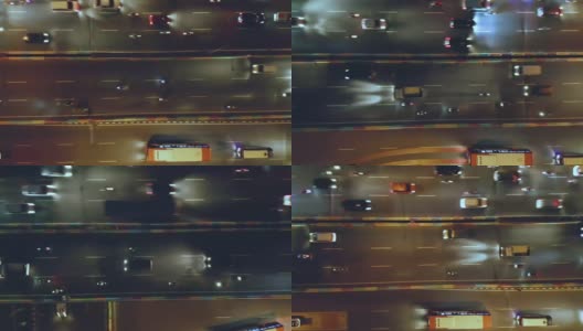 雅加达市天桥上的夜间交通高清在线视频素材下载