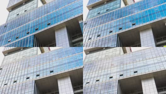 杭州玻璃幕墙的现代建筑。间隔拍摄hyperlapse高清在线视频素材下载
