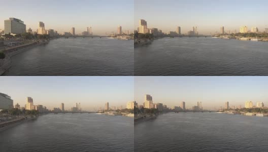 埃及开罗尼罗河上的一艘游船高清在线视频素材下载