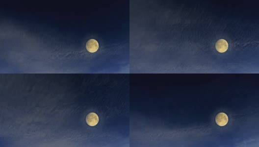 奇妙的满月和延时移动的云高清在线视频素材下载