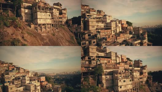 巴西里约热内卢贫民区鸟瞰图高清在线视频素材下载