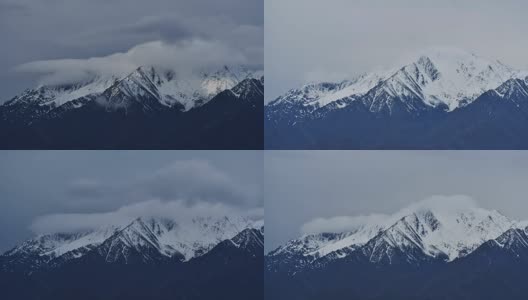 时间流逝喜马拉雅雪山在阴天。高清在线视频素材下载