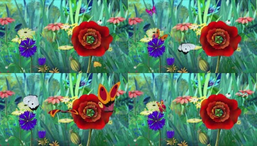 Flowers and Butterflies高清在线视频素材下载