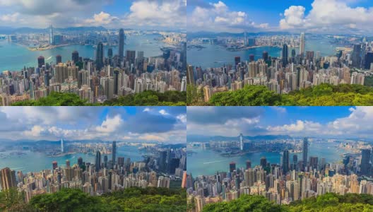 香港市景高视点太平山顶4K延时(缩小)高清在线视频素材下载