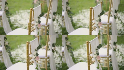 美丽的婚礼在花园里举行。高清在线视频素材下载