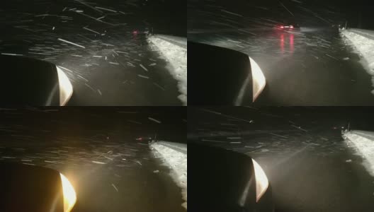 高速公路上的暴风雪高清在线视频素材下载