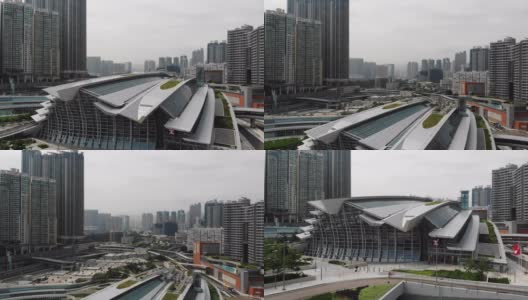 香港西九龙地区的市区景观高清在线视频素材下载