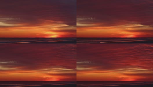 在日落时划过天空的粉红波状高积云的时间流逝。高清在线视频素材下载
