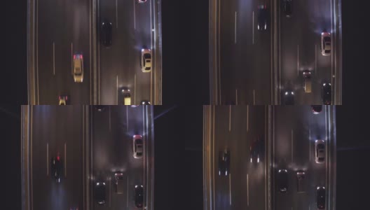 俯视汽车通过桥直通城市高清在线视频素材下载