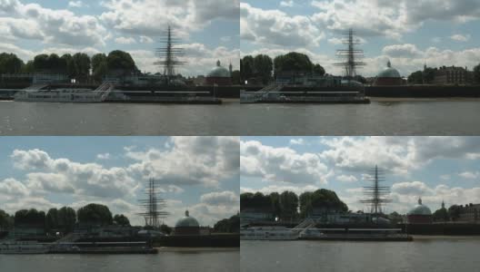 在泰晤士河上航行。英国伦敦的格林威治高清在线视频素材下载