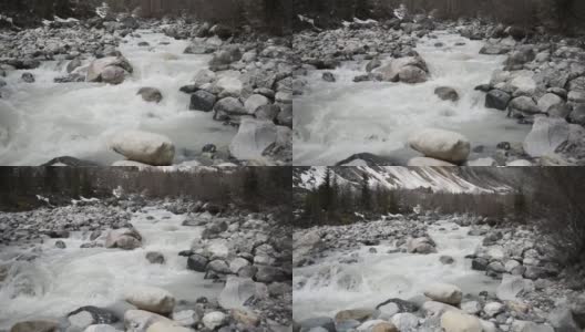 水流湍急的山涧高清在线视频素材下载