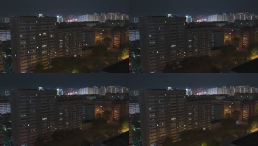 城市住宅区夜间的时间间隔。高清在线视频素材下载