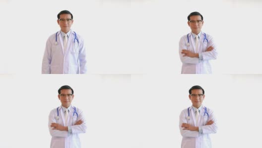 医生面部表情的肖像高清在线视频素材下载