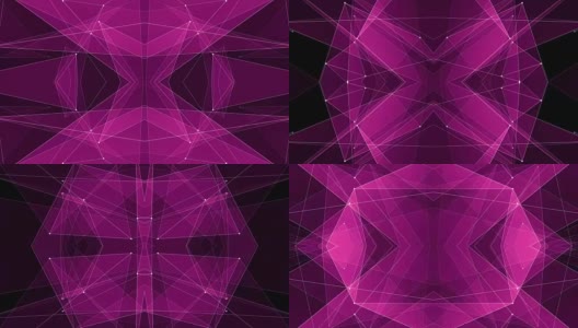抽象对称粉色多边形形状网云动画背景新质量动态技术运动彩色视频素材高清在线视频素材下载