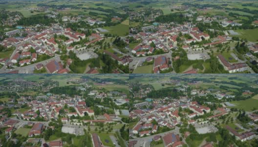 巴伐利亚州法尔肯斯坦古城周围的鸟瞰图高清在线视频素材下载