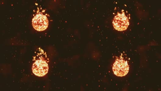 摘要以火球运动为背景的飞行火花粒子高清在线视频素材下载
