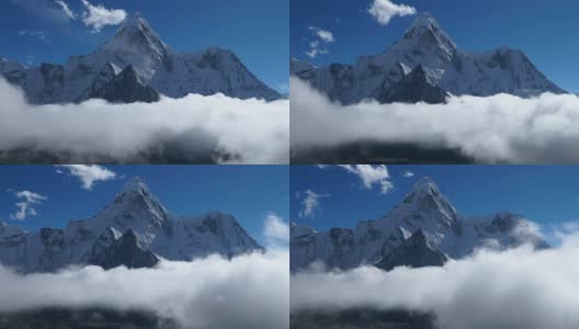 阿玛达布拉姆山上的云的运动高清在线视频素材下载