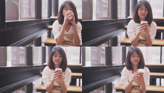 摄影:年轻的亚洲咖啡师对咖啡味道感到不好高清在线视频素材下载