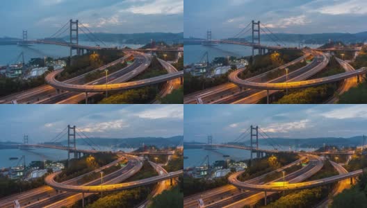 香港桥梁及高速公路交通繁忙的时间间隔。4K高清在线视频素材下载