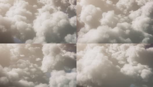 4k飞行绒毛云背景-可循环-阳光，温暖，天空高清在线视频素材下载